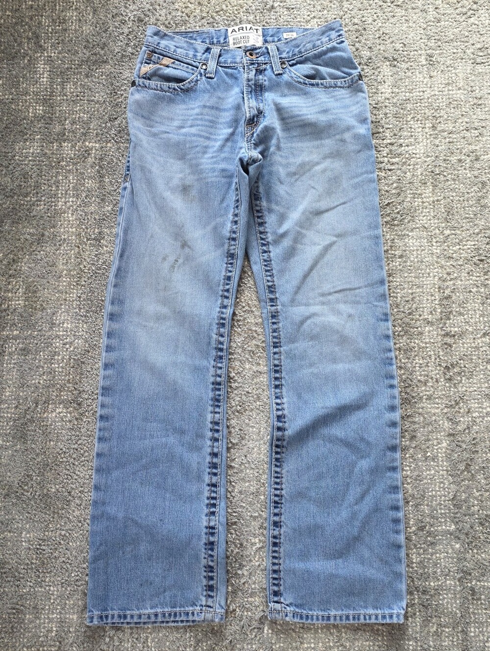 Ariat M4 Jeans Mens 29x33 Relaxed Boot Cut Western Distressed Workwear